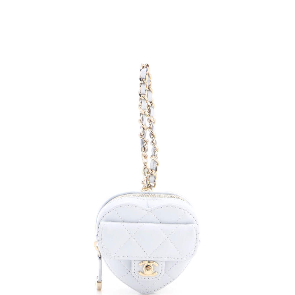 Chanel Heart Bag Charm Quilted Lambskin